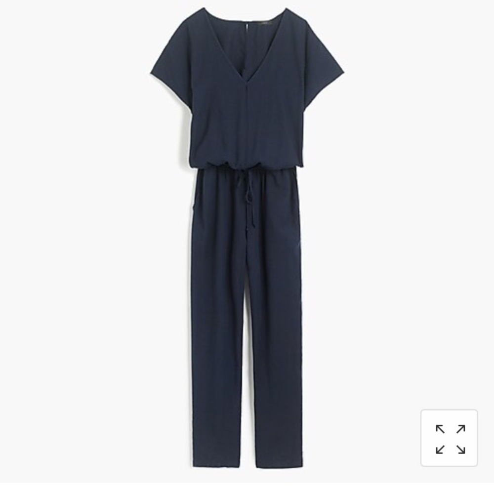 J. Crew Navy Relaxed jumpsuit in Tencel-linen